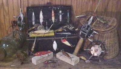 Antique Fishing Collectibles - Miscellaneous Antique Fishing Lures, Reels,  and Tackle